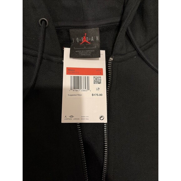 NWT Rare Awake NY x Jordan Full-Zip Fleece Hoodie Black Men's Size Large nike - Picture 6 of 10